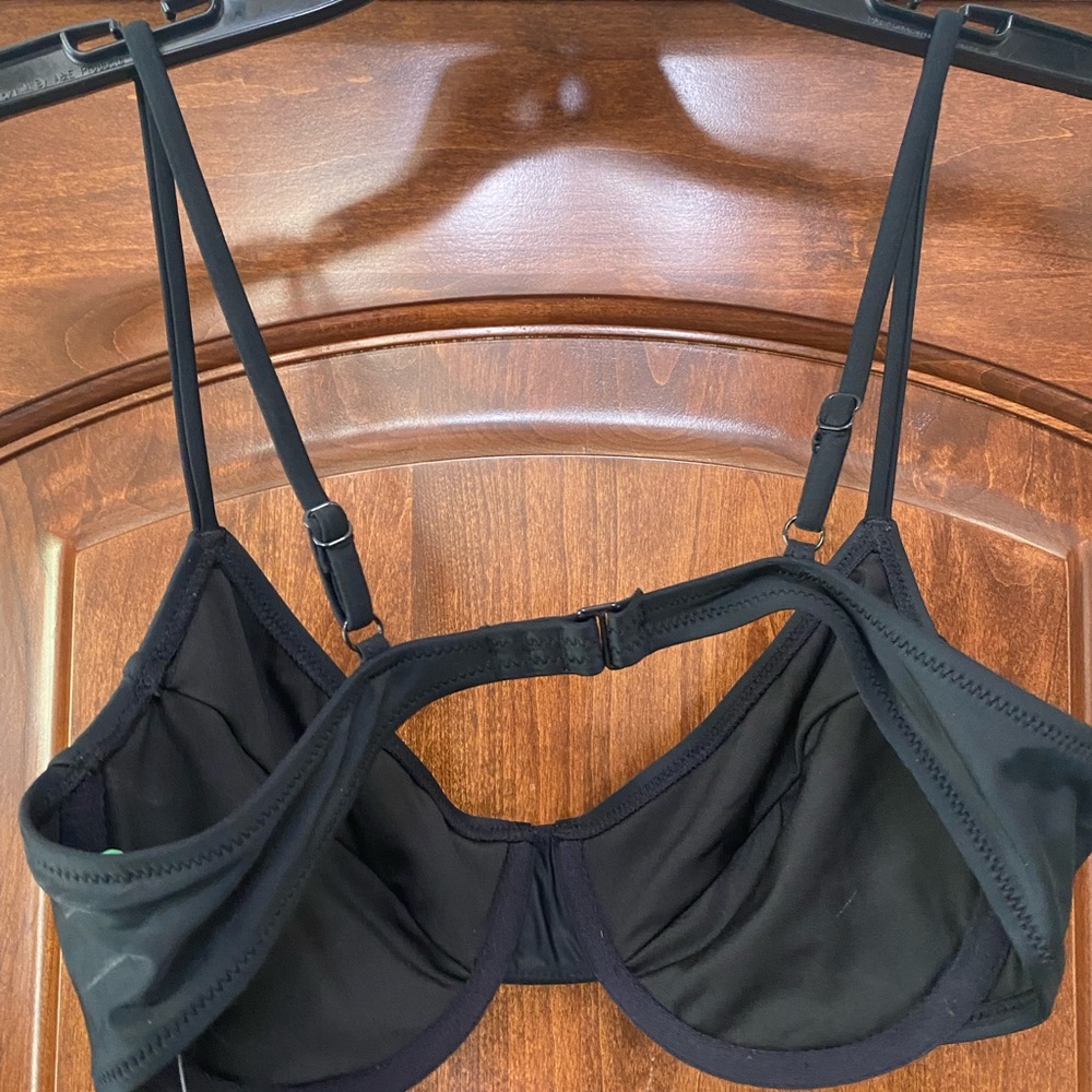 J. Crew 1993 underwire bikini top in black Sz 34D new - Picture 2 of 4